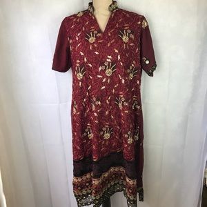 Beautiful designs embroidered womens xl dress